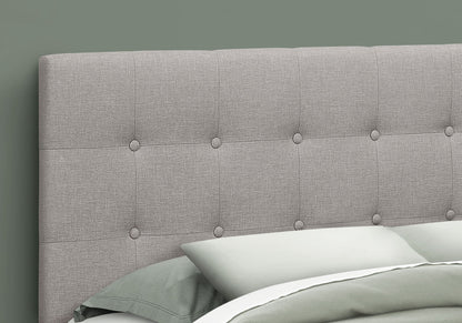 Cabecera de cama tamaño queen, tapizada, construcción duradera, color gris