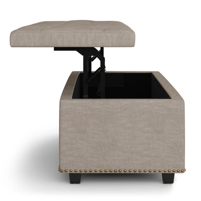 Hamilton - Otomana rectangular con tapa elevable y tapizada