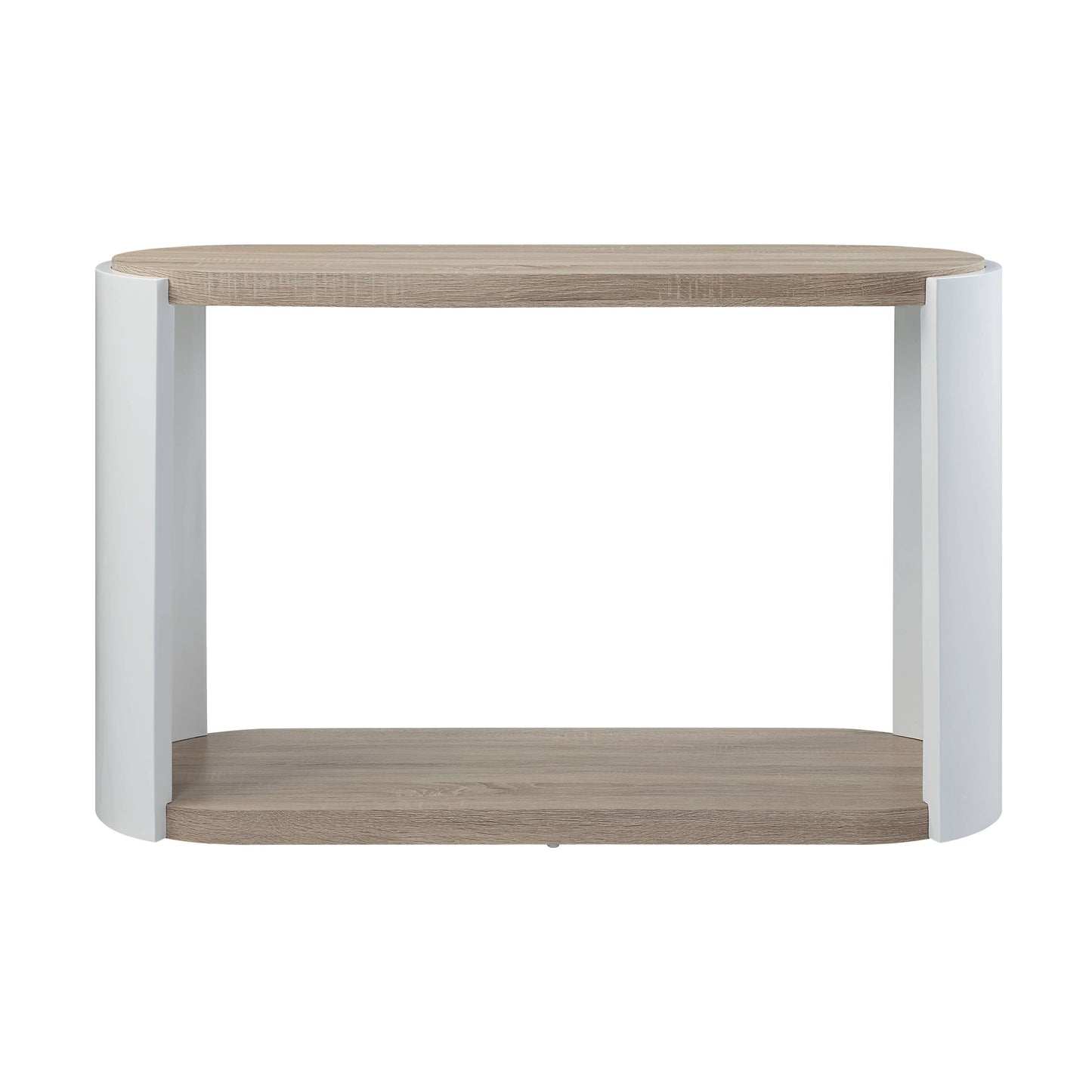 Zoma - Mesa de sofá de alto brillo - Roble/Blanco