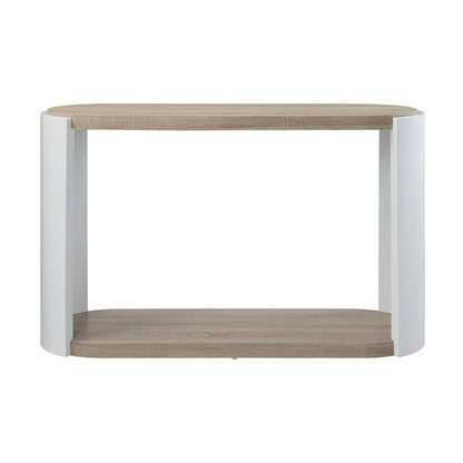Zoma - Mesa de sofá de alto brillo - Roble/Blanco
