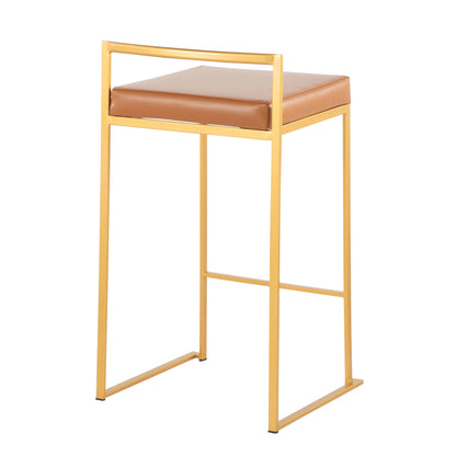 Taburete de bar Fuji de diseño contemporáneo y glamuroso (juego de 2)