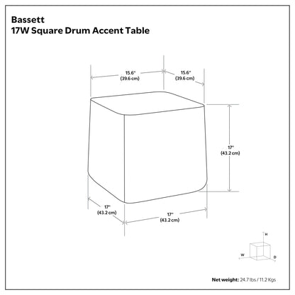 Bassett - Mesa auxiliar de aluminio fundido - Marrón