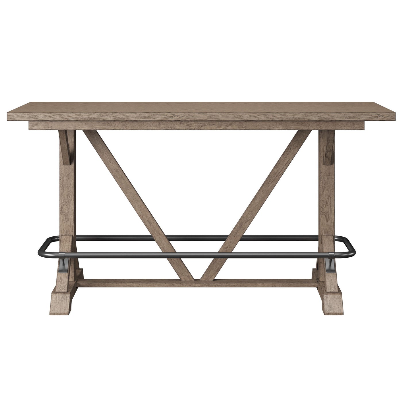Bar Height Trestle Table - Brown - Solid Wood
