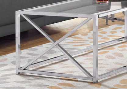 Mesa rectangular contemporánea y moderna - Cromada