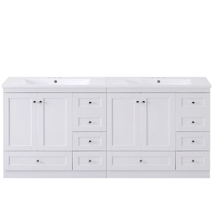 Shaker Free Standing Bathroom Vanity Cabinet & Sink, Soft Close Drawers, Soft Close Doors