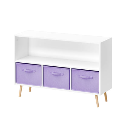 Bookcase With Collapsible Drawers, Book Display Organizer