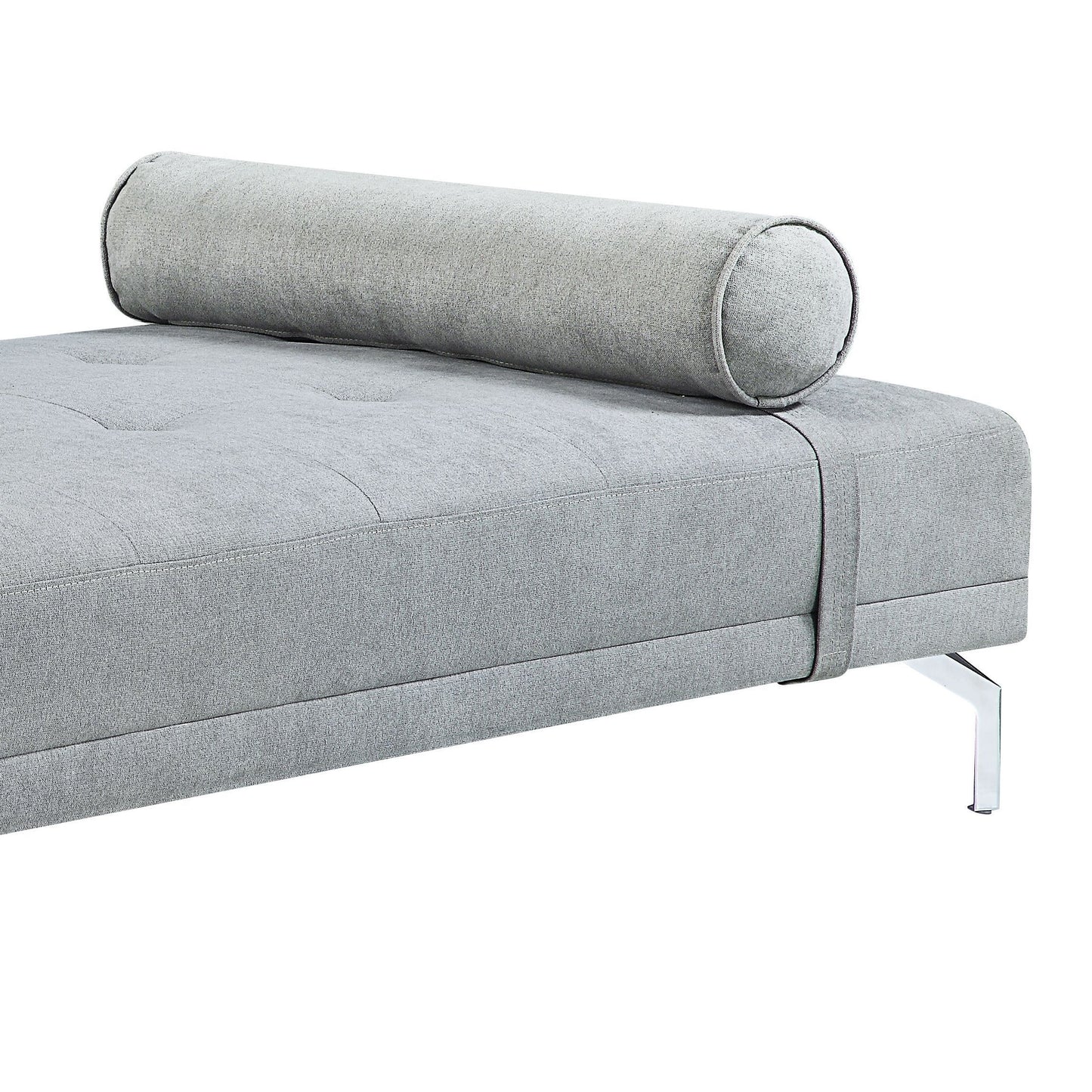 Quenti - Sofá cama de terciopelo con almohada - Gris