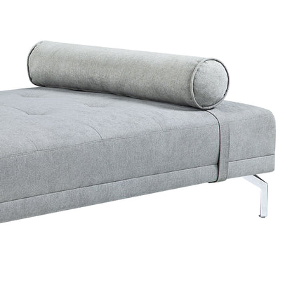 Quenti - Sofá cama de terciopelo con almohada - Gris