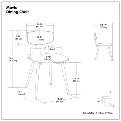 Mavis - Silla de comedor tapizada (juego de 2)