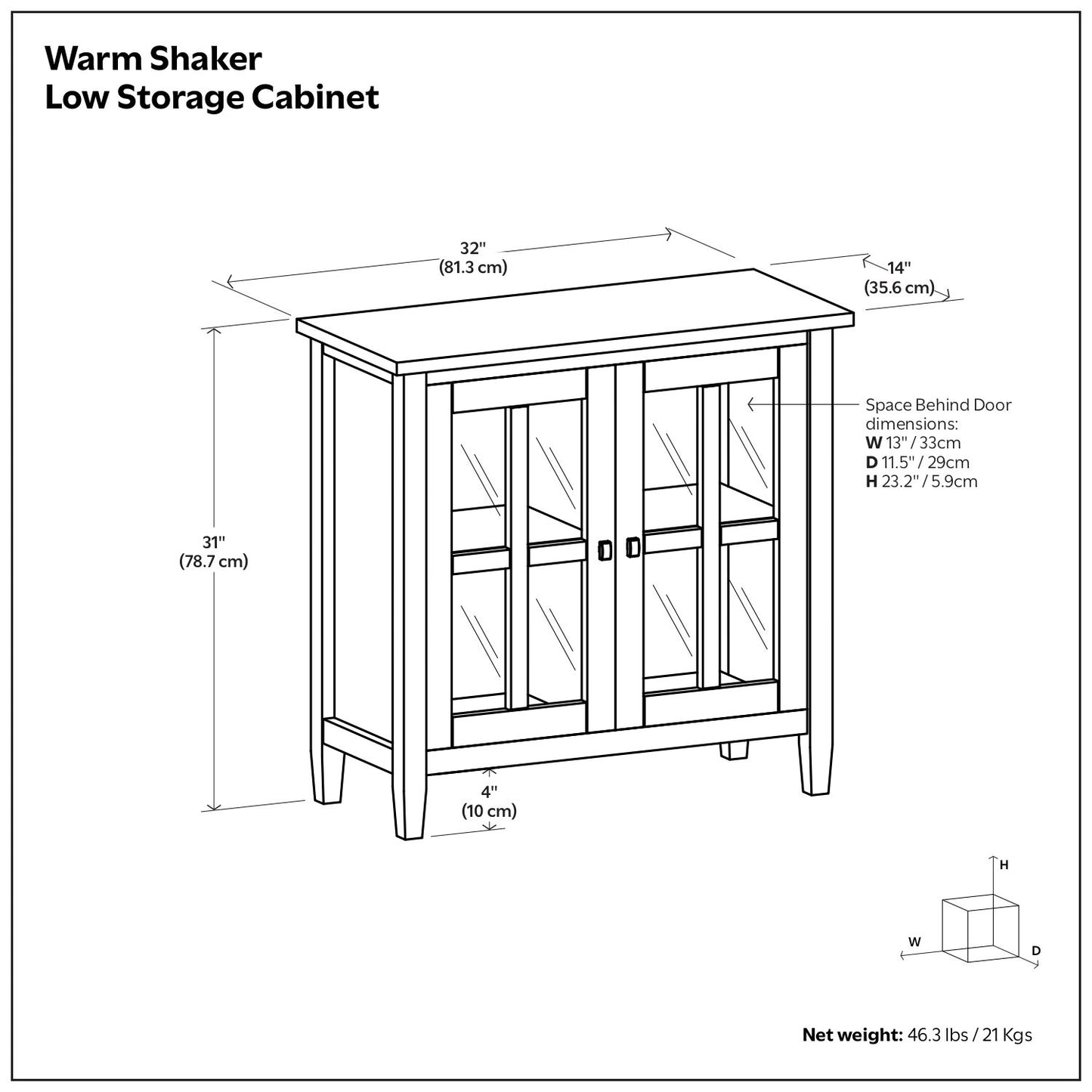 Warm Shaker - Gabinete de almacenamiento bajo hecho a mano
