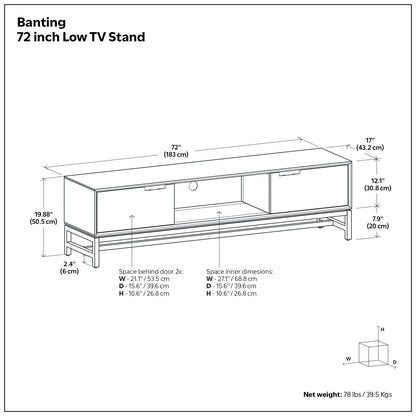 Banting - Mueble de TV bajo - Marrón nogal