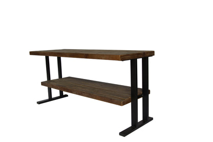 Consola multimedia con un estante para la decoración de tu hogar - Natural/Negro