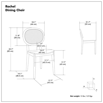 Silla de comedor Rachel (juego de 2)