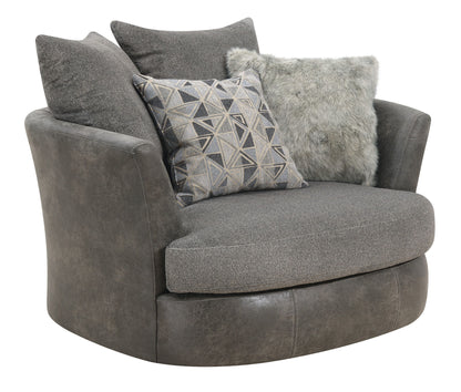 Swivel Accent Chair - Gray - Wood