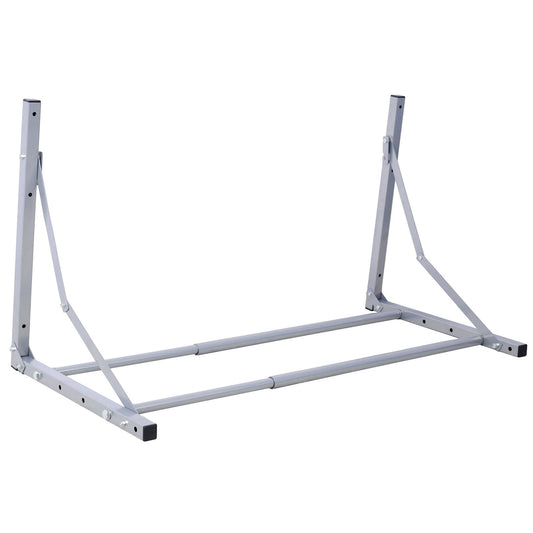 Almacenamiento de neumáticos plegable de pared, de 77 a 127 cm de ancho, soporta 136 kg - Plateado