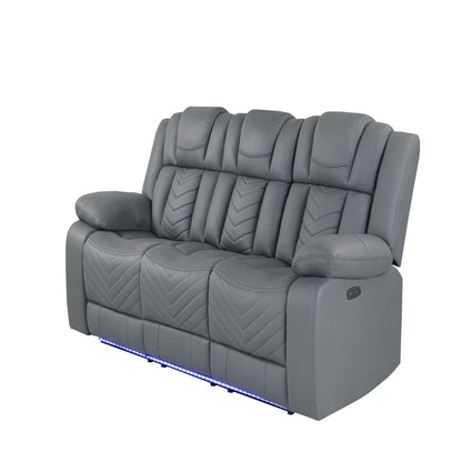 Raize - Sofá reclinable eléctrico de 10 plazas con DDT, inodoro y LED - Gris