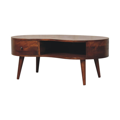 Wave Coffee Table With 1 Drawer