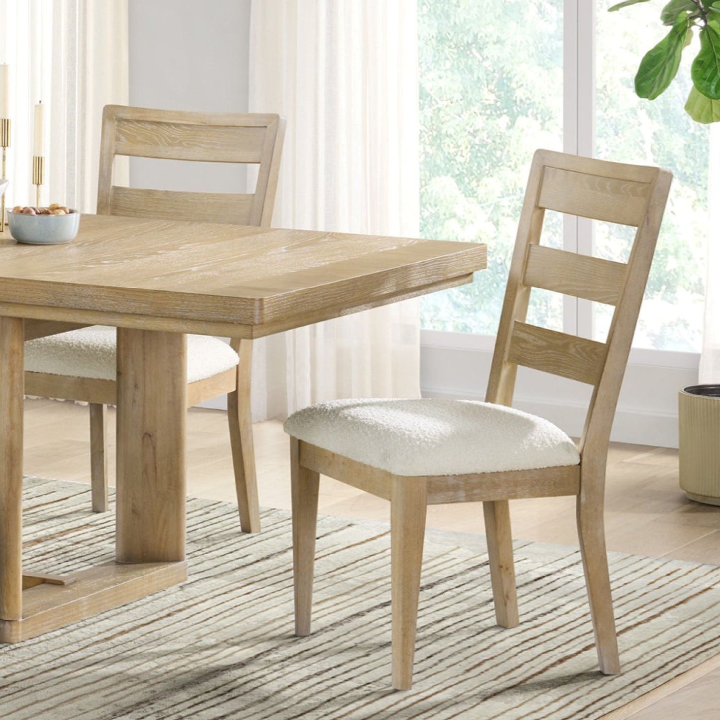 Clove - Silla de comedor tapizada (juego de 2) - Marrón
