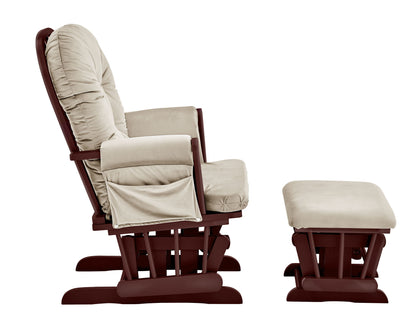 Mason - Planeador y otomana de madera blanca