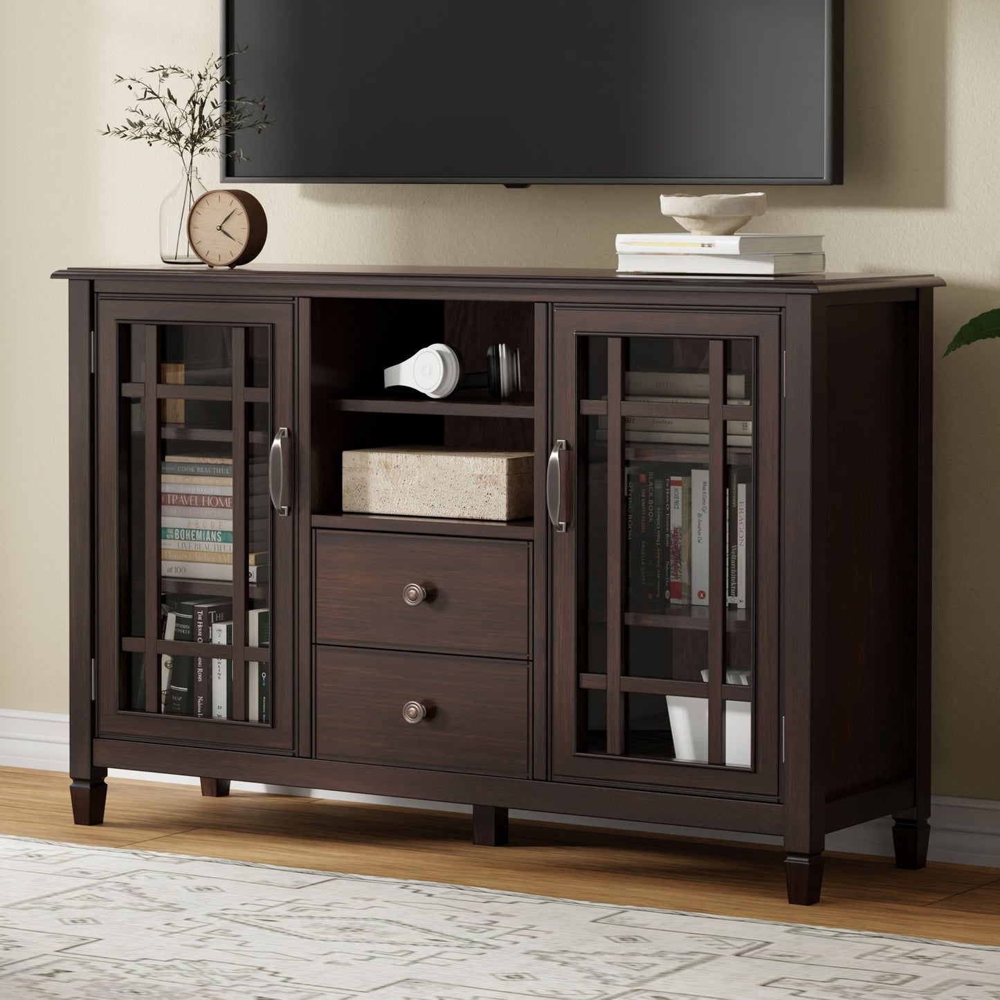 Connaught - Soporte de TV alto - Marrón
