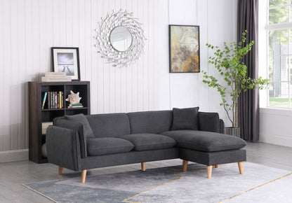 Brayden - Sofá seccional de tela tipo chaise longue