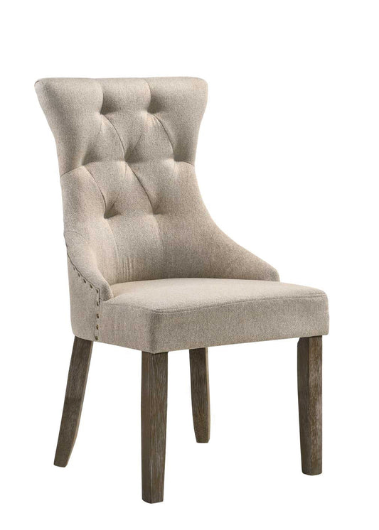 Gabrian - Silla auxiliar de madera reciclada en dos tonos (juego de 2) - Beige/Gris