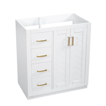 Retro Style Bathroom Vanity With 3 Drawers & Soft-Closing Doors