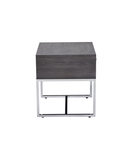 Iban - Mesa auxiliar - Roble gris/cromo