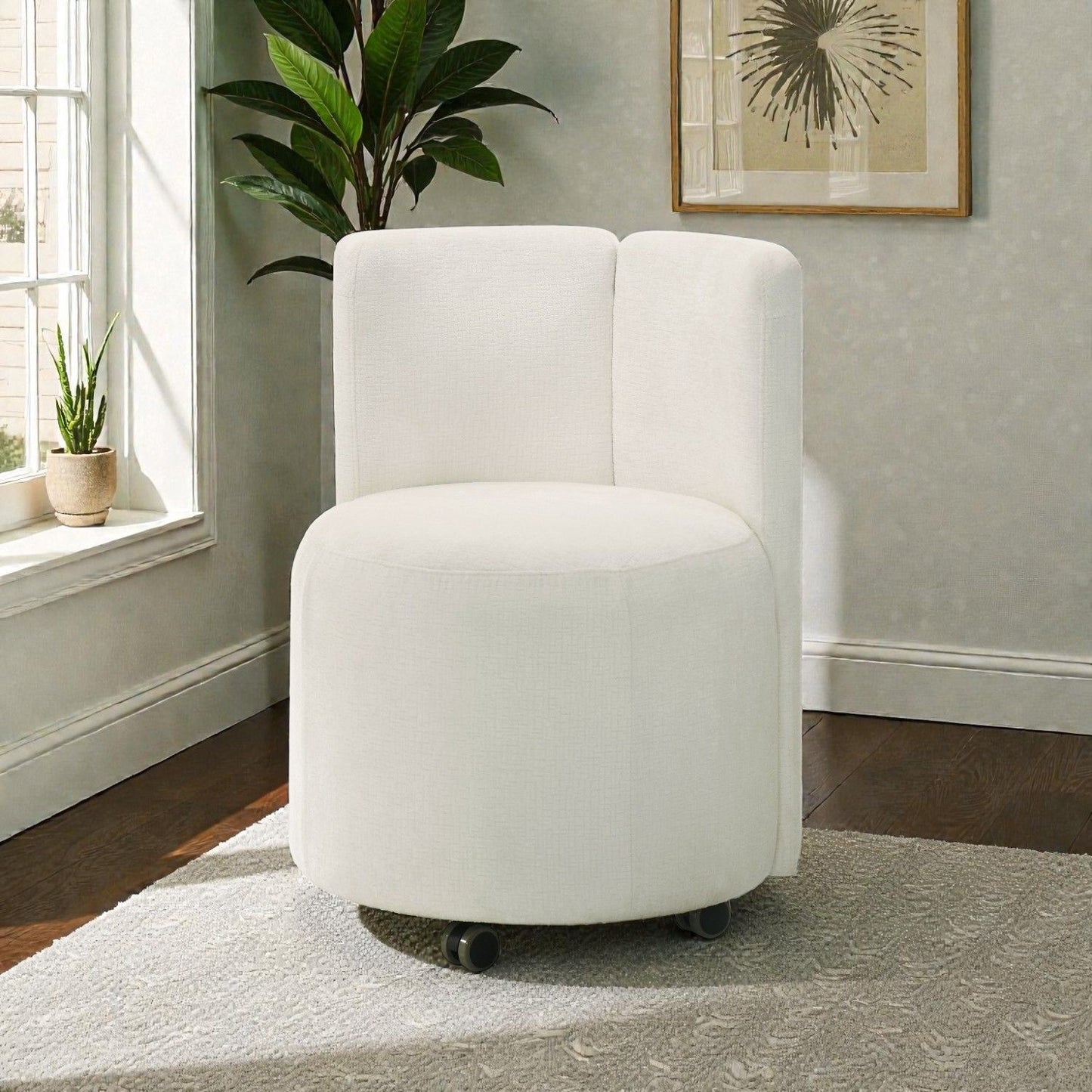 Blayde - Silla auxiliar de chenilla con asiento giratorio (juego de 2) - Blanco