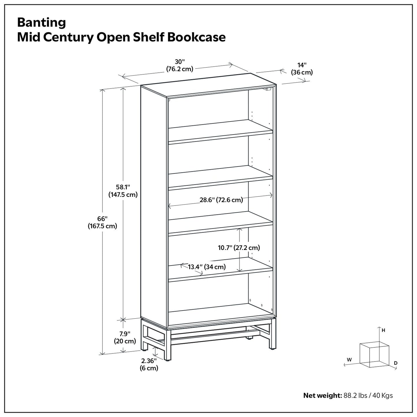 Banting - Mid Century Bookcase, Handcrafted