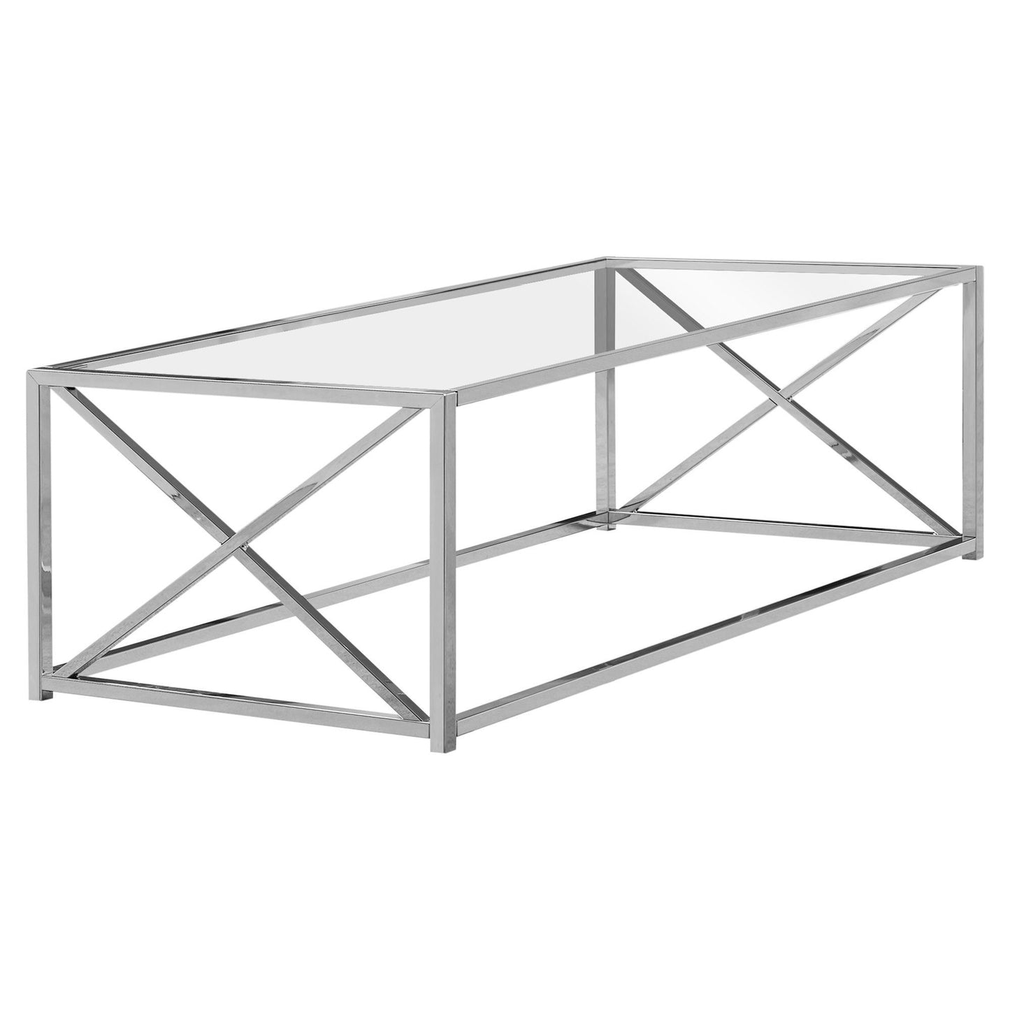 Mesa rectangular contemporánea y moderna - Cromada