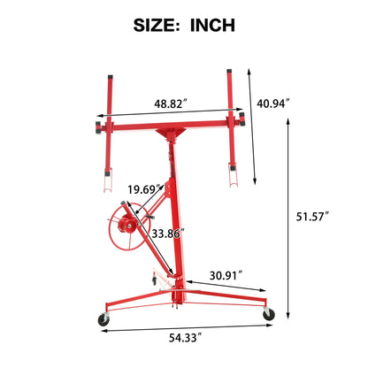 Drywall Lift Panel Hoist Jack Lifter With Caster Wheels And Telescopic Arm