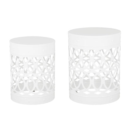 Outdoor Metal S/2 End Table
