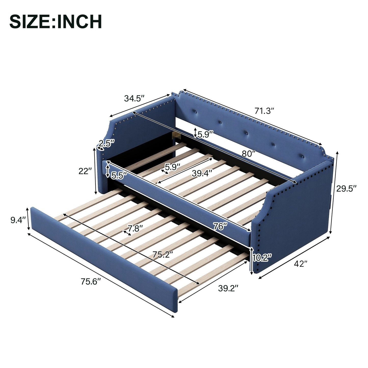 Upholstered Daybed With Trundle