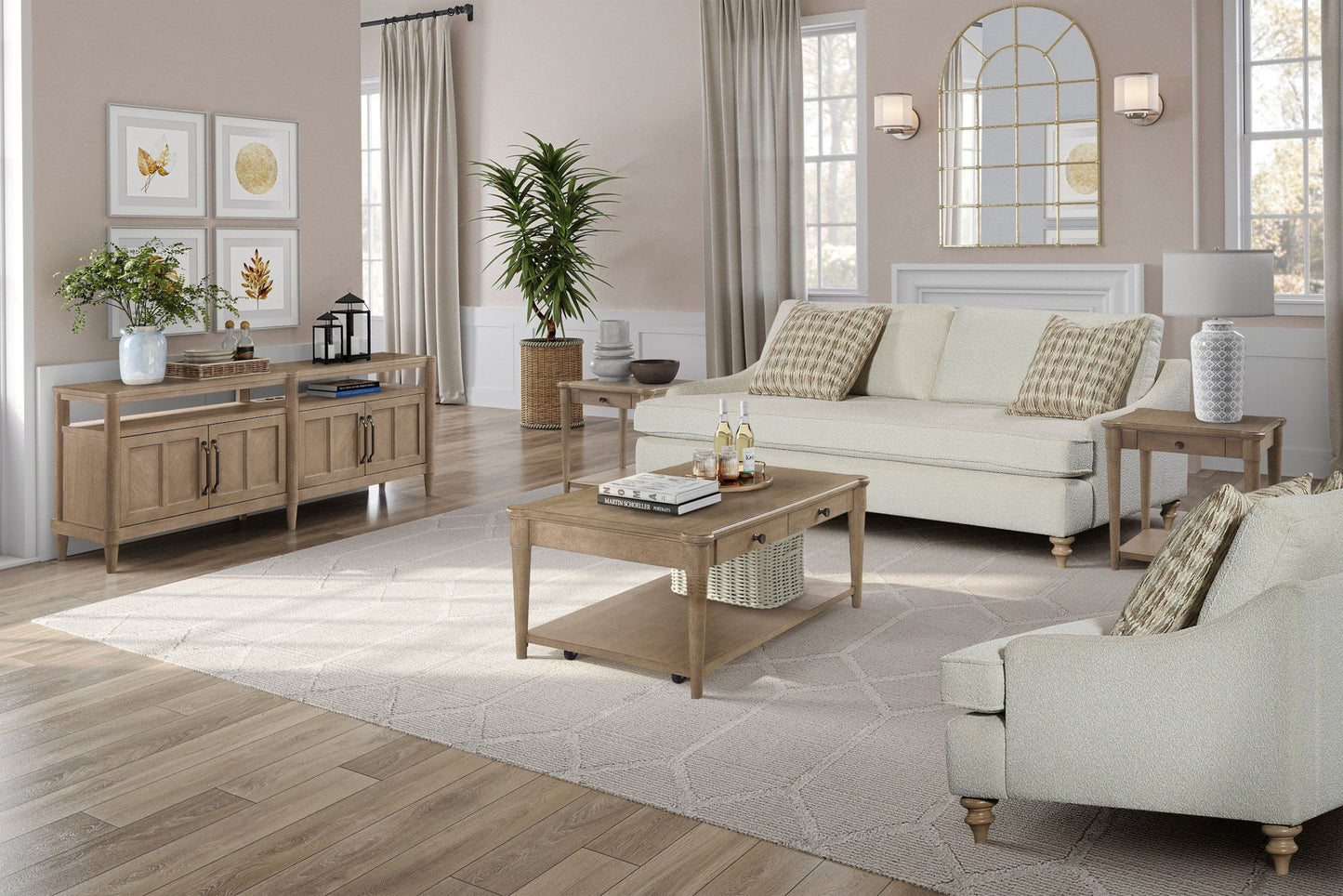 Loveseat reversible con dos cojines - Blanco roto