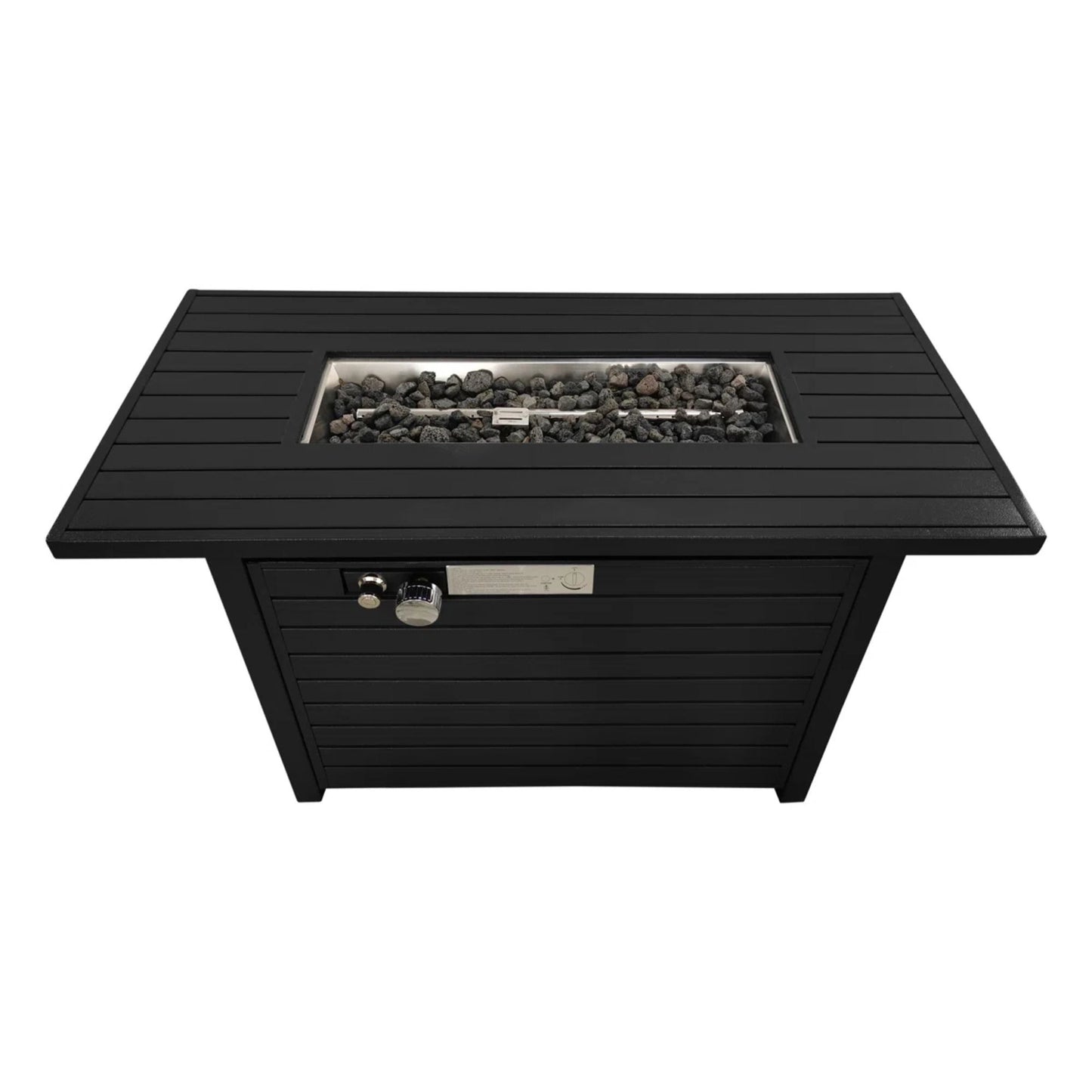 Mesa y tapa para fogata de exterior - Negra