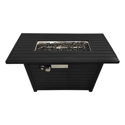 Mesa y tapa para fogata de exterior - Negra