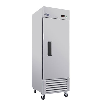Congelador comercial de 23 pies cúbicos con una puerta sólida, de acero inoxidable, con certificación ETL, para almacenamiento vertical, plateado
