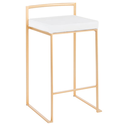 Taburete de bar Fuji de diseño contemporáneo y glamuroso (juego de 2)