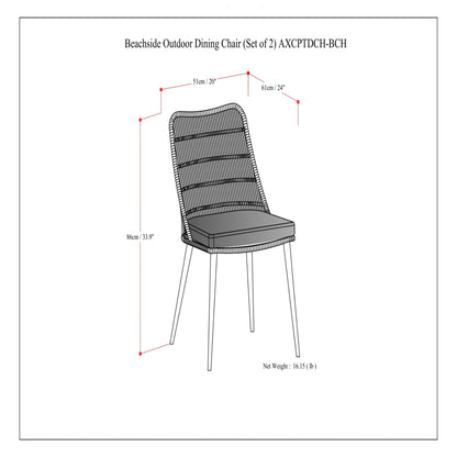 Beachside - Silla de comedor para exterior (juego de 2) - Gris