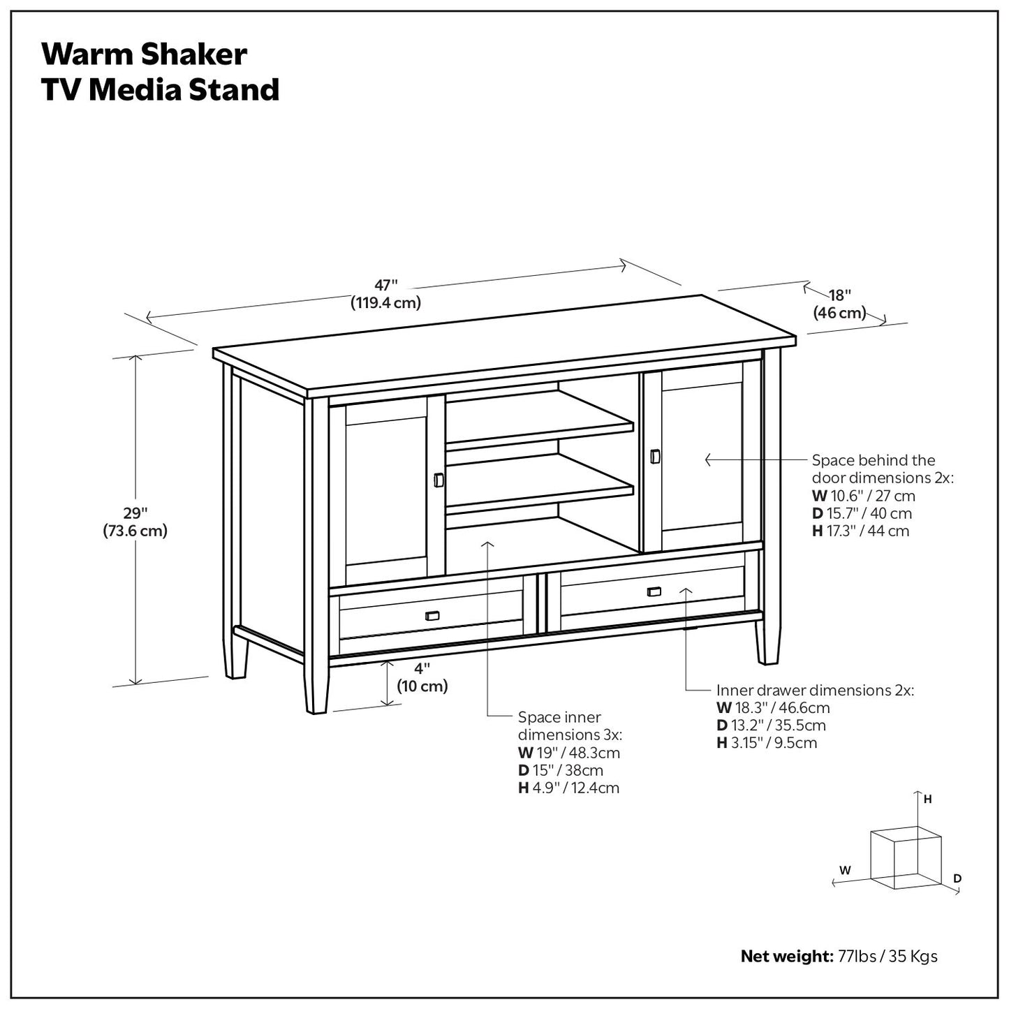 Warm Shaker - Soporte para TV hecho a mano