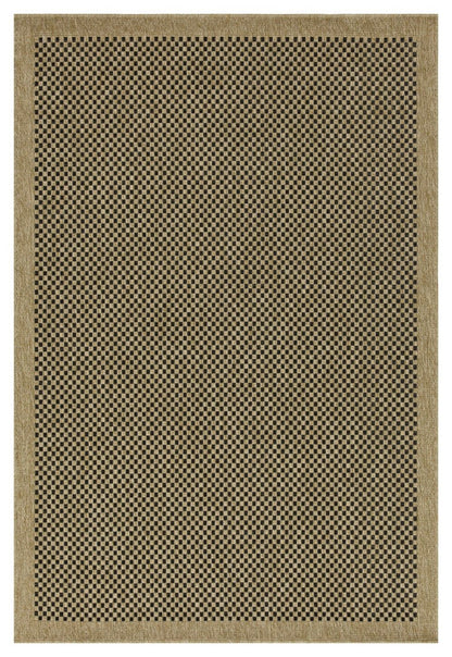 Alfombra Tierra para interior y exterior de polipropileno, yute y color negro.
