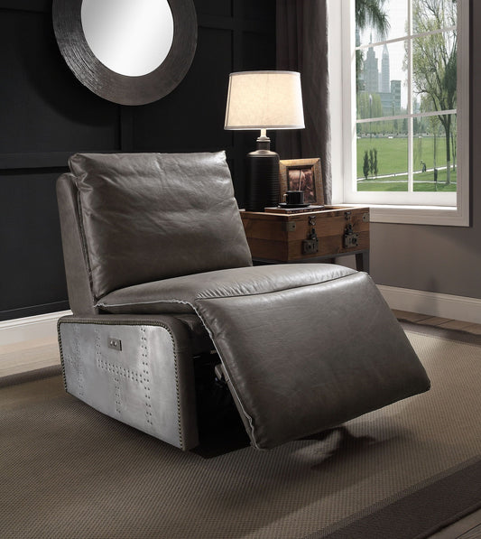 Metier - Sillón reclinable eléctrico - Gris/Aluminio