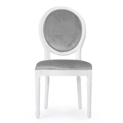 French Country Dining Chair Set With Round Backrest