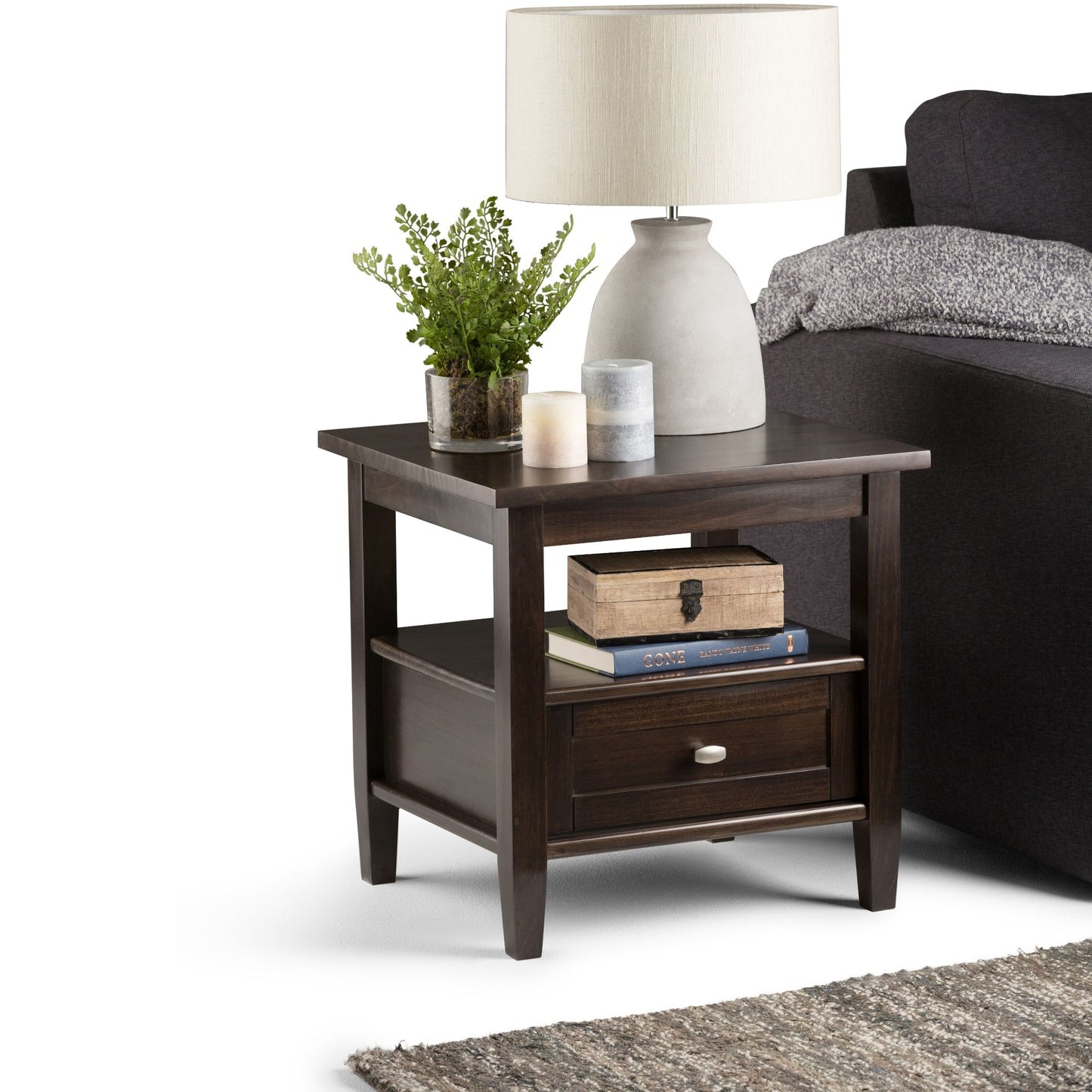 Mesa auxiliar Warm Shaker - Marrón tabaco