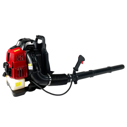 Soplador de hojas a gasolina de mochila, 76 cc, 660 cfm, 200 mph, 4 tiempos, refrigeración por aire, soplador de césped a gasolina de mochila, soplador de nieve, compatible con la EPA, color rojo
