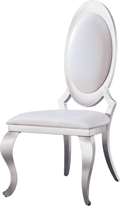 Dining Chair With Oval Backrest, Stainless Steel Legs (Set of 2)