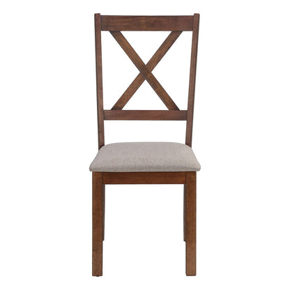 Silla de comedor lateral tapizada, estilo transicional (juego de 2)