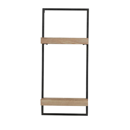 Estante de pared con dos estantes - Negro y marrón
