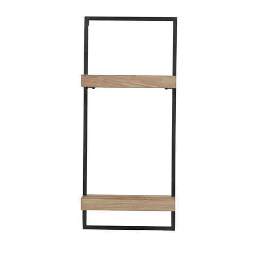 Estante de pared con dos estantes - Negro y marrón